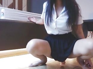 Sexy Thai Schoolgirl Rides a Big Dildo - Vj Sprice Ep9