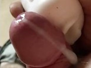 Pocket pussy cumshot closeup