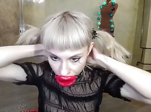 Dildo deepthroat mouthgagged russian blonde