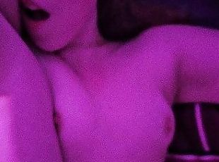 Little slut gets choked while hard fuck she is moaning too loud, gets fucked deep and hard horny POV