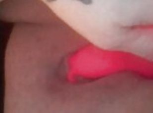 Milf masturbates fat clit with Vibrator