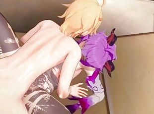 Genshin Impact Ganyu and Aether Hentai Sex 1080p Multiple Creampie Positions MMD 3D Pink Hair