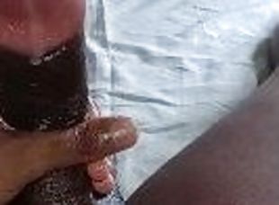 Dick all wet squirting cum - POV