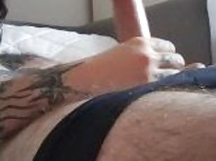 Hot Young Bull Stroking Hard Cock Taboo CFNM Tattoos Big Cock