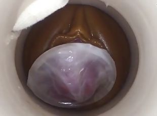 Female condom part 2 man with cum on cam