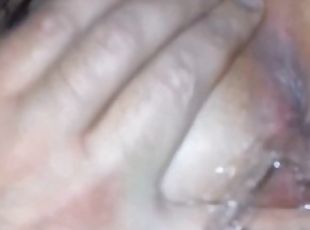 squeezing her squirting ass full of piss