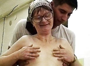 skinny 83 years old mom gets a dick