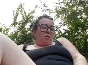 Horny milf toys in yard early morning public toys dildo (teaser- buy on my profile)