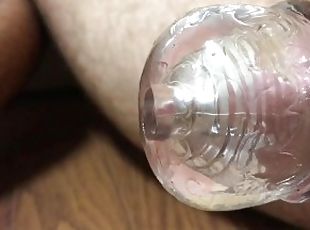 Cumshot inside onahole with Endoscope