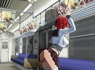 3D HENTAI Redhead schoolgirl gets fucked in the ass in a train car