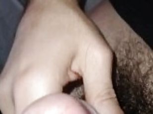 Hairy guy with foreskin uncut uncircumcised