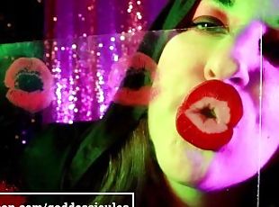 KISS THE WITCH - plexiglass kisses and nail taipping ASMR
