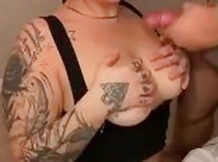 He covered my tits in cum! Add me on Snapchat VANITYLANEBAE