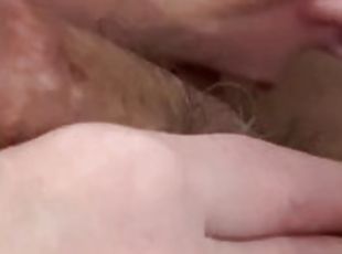 Sensual blowjob by natural redhead