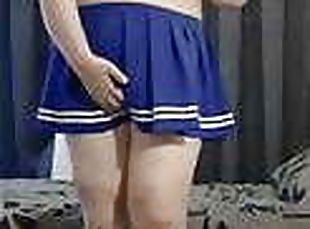 Horny Chubby Femboy in Cute School Uniform