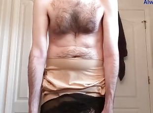 Feminization undressing come see my caged clit and boobs!