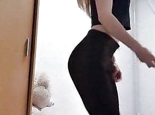 russian blond legging dance 