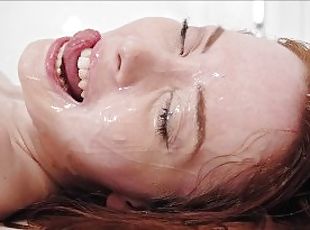 Real Life Hentai - Futanari - Petite redhead Lottie Magne grows huge dick and Cum on her face