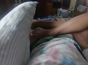 Milf teasing my cock with her feet
