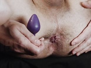 Solo Male Closeup Virgin Asshole Training Anal wife buttplug