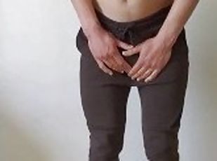 Hot Guy Desperately Pissing Sweatpants