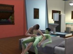 Alien fucked a dugout in Sims