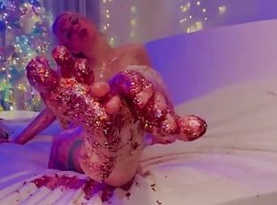 HappyNewYear Glitter Foot Fetish WetShow