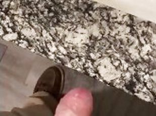 Restroom dick jerk uncut