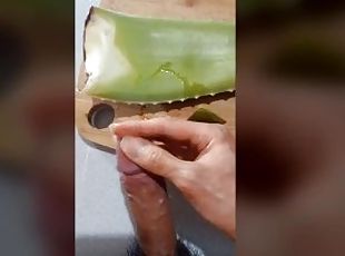 How to masturbate the penis with aloe vera lube gel and ejaculate a lot of sperm - POV tutorial
