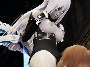 Hyperdimension neptunia: Black heart // Blowjob & Cowgirl