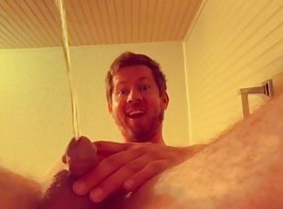 Peeing Naked in a Toilet with Camera Between Legs Under Penis and Scrotum - BlondNBlue222 Pee Fetish