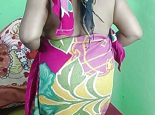 Indian sexy mom Striping in home .