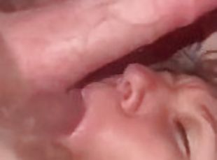 Filling Milfs mouth full of cum