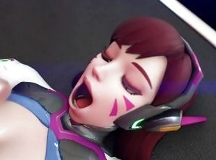 Overwatch - D.Va + Mercy - 02b - futa futanari blowjob facial r34 videogame sfm