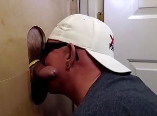 He really loves blowing that glory hole tool like a pro