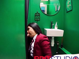 Schoolgirl Sucks Dick At The Gloryhole