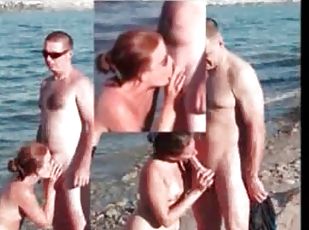 Velvet Swingers Club couples fuck on the beach