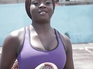 Big-Breasted Ebony tennis player Amateur Sex