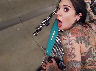 Van Wylde fucks Joanna Angel in the garage