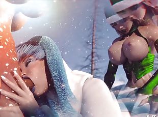 Winter Holidays futanari animation with Santa