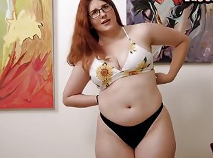 Hairypussy curvy redhead MILF gets fucked POV after BJ