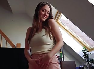 My first blowjob + facial! German Amateur Lina Vie