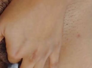 Hairy and wet latina masterbating with salsa music