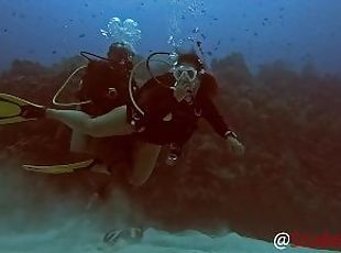 SCUBA Sex Quickie while on a deep dive exploring a coral reef