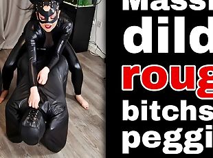 Leather Bitchsuit Pegging Femdom FLR Miss Raven Training Zero Huge Strap On Dildo Strapon Bondage BDSM Mistress FLR 