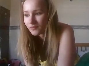 Slender and super sexy blonde teen dancing in her panties