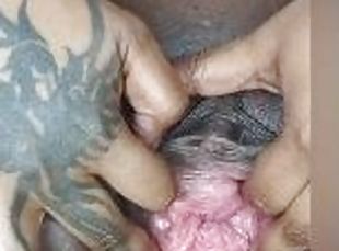 clitoris, nyrkkinainti, valtava, masturbaatio, orgasmi, pillu-pussy, amatööri, eebenpuinen, lelu, kova-seksi