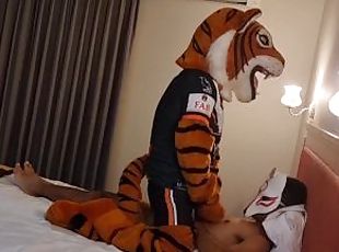 Tiger Mascot face fucks Fox