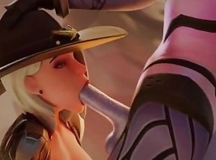 Ashe Do Amazing Blowjob For Futa Widowmaker In Desert  Exclusive Futa Hentai Overwatch 3D Animation