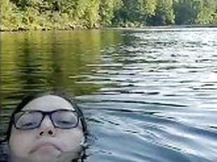 Taking my tits out at the river